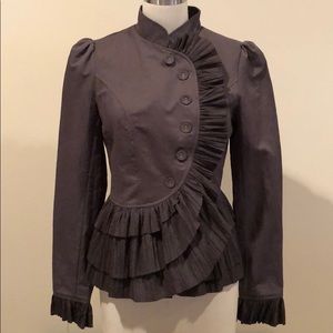 Jacket/coverup with ruffles and buttons